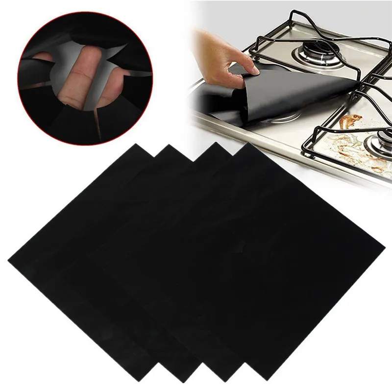 Buy 4pcs Glass Fiber Gas Stove Protectors Reusable Gas