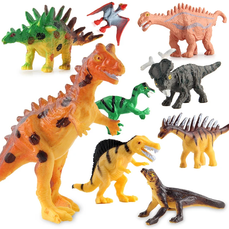 12pcs/set Dinosaurs Toys Plastic Model Simulation Animal Solid Soft