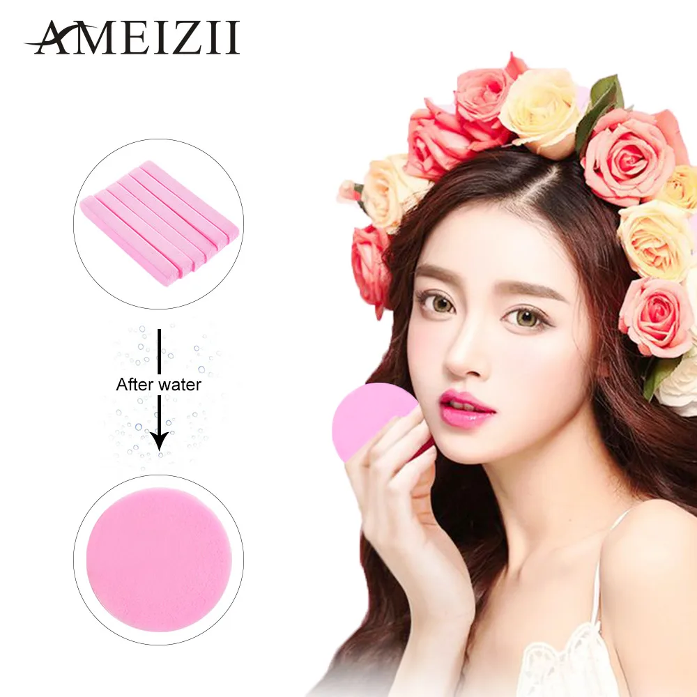 

AMEIZII 12Pcs/bag Cosmetic Puff Facial Cleanser Washing Pad Remove Compressed Cleansing Sponge Makeup Skin Care Facial Beauty