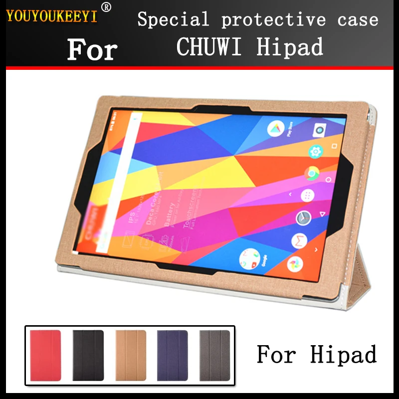 

Case for CHUWI Hipad 10.1 inch tablet pc ,Fashion 3 fold Folio PU leather Stand cover case for chuwi hipad + Stylus + Screen