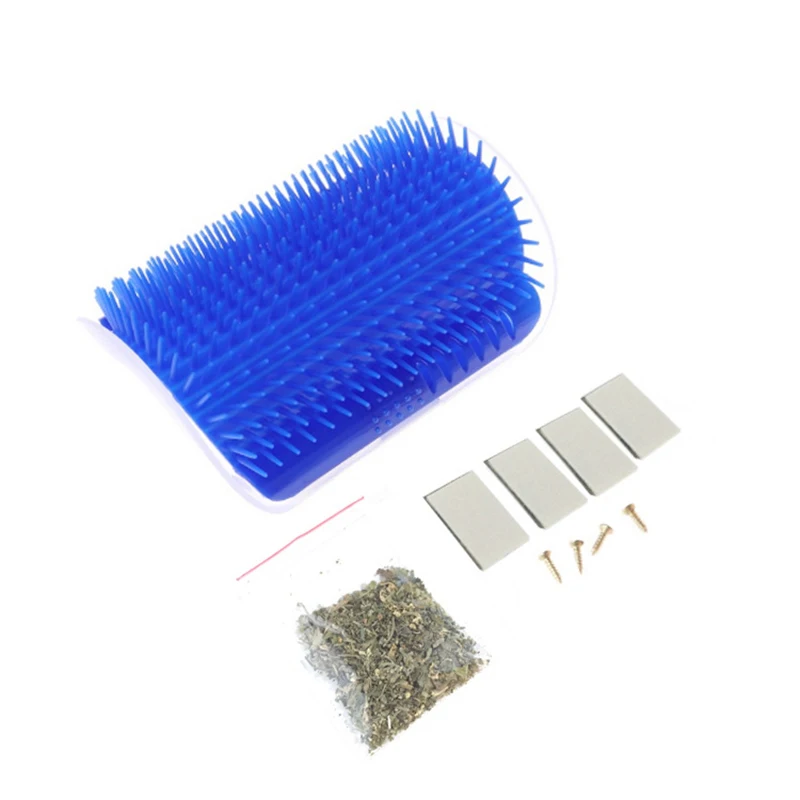 Cat Self Grooming Comb Deshedding Brush Kitten Hair Removal Tool Shedding Trimming Pet Back Gentle Massage Device With Catnip