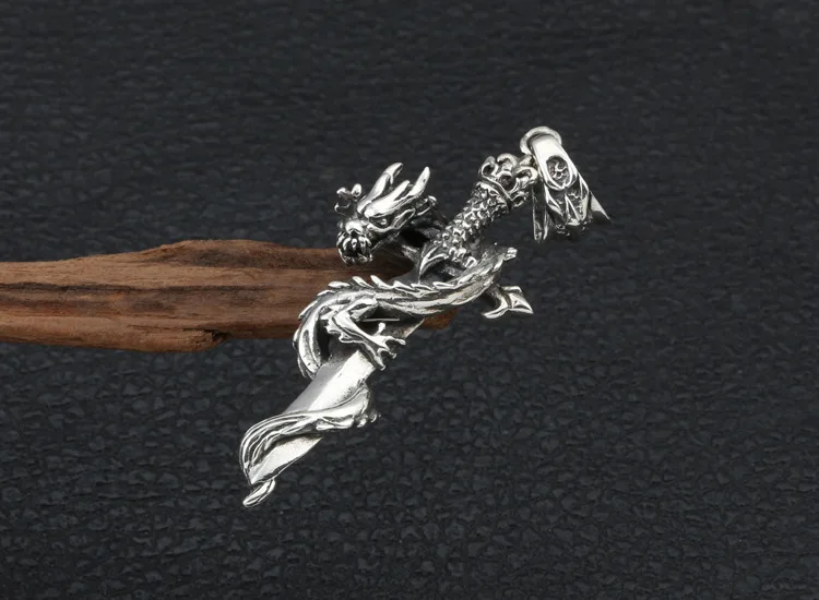 Новая подвеска 925 пробы Серебряное ювелирное изделие для мужчин и женщин с узором в виде креста святых мечей ожерелье с кулоном дракона sieraden maken P129
