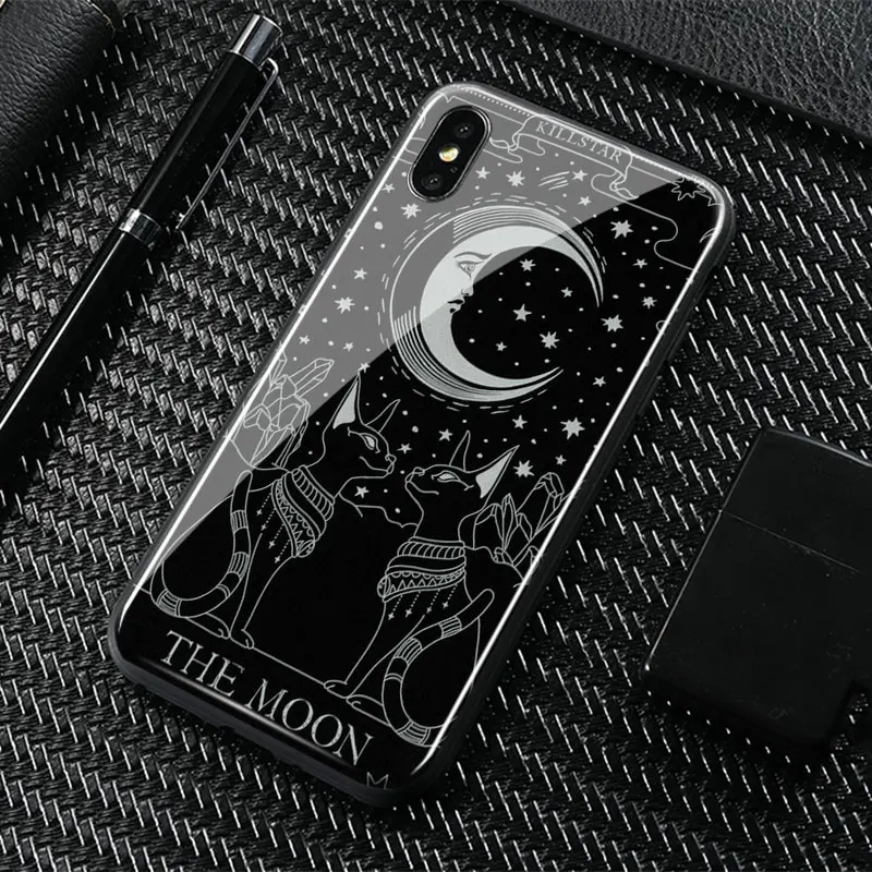 Ведьмы Луна Таро тайна Тотем стекло Мягкий силиконовый чехол для телефона крышка оболочка для iPhone 6 6s 7 8 Plus X XR XS 11 Pro MAX - Цвет: AE 1130