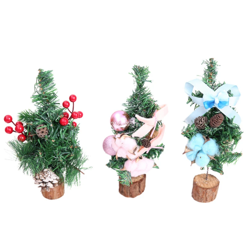 50 pcs diy 크리스마스 트리 바탕 화면 홈 오피스 장식 크리스마스 장식 아이 선물에 배치 작은 미니 크리스마스 나무