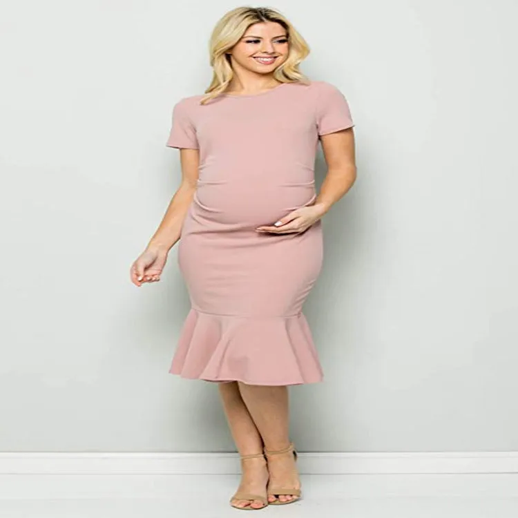 ENXI Baby Shower, платье для беременных с оборками, облегающее, с рюшами по бокам, платье русалки для беременных, одежда для мам, платья для беременных размера плюс