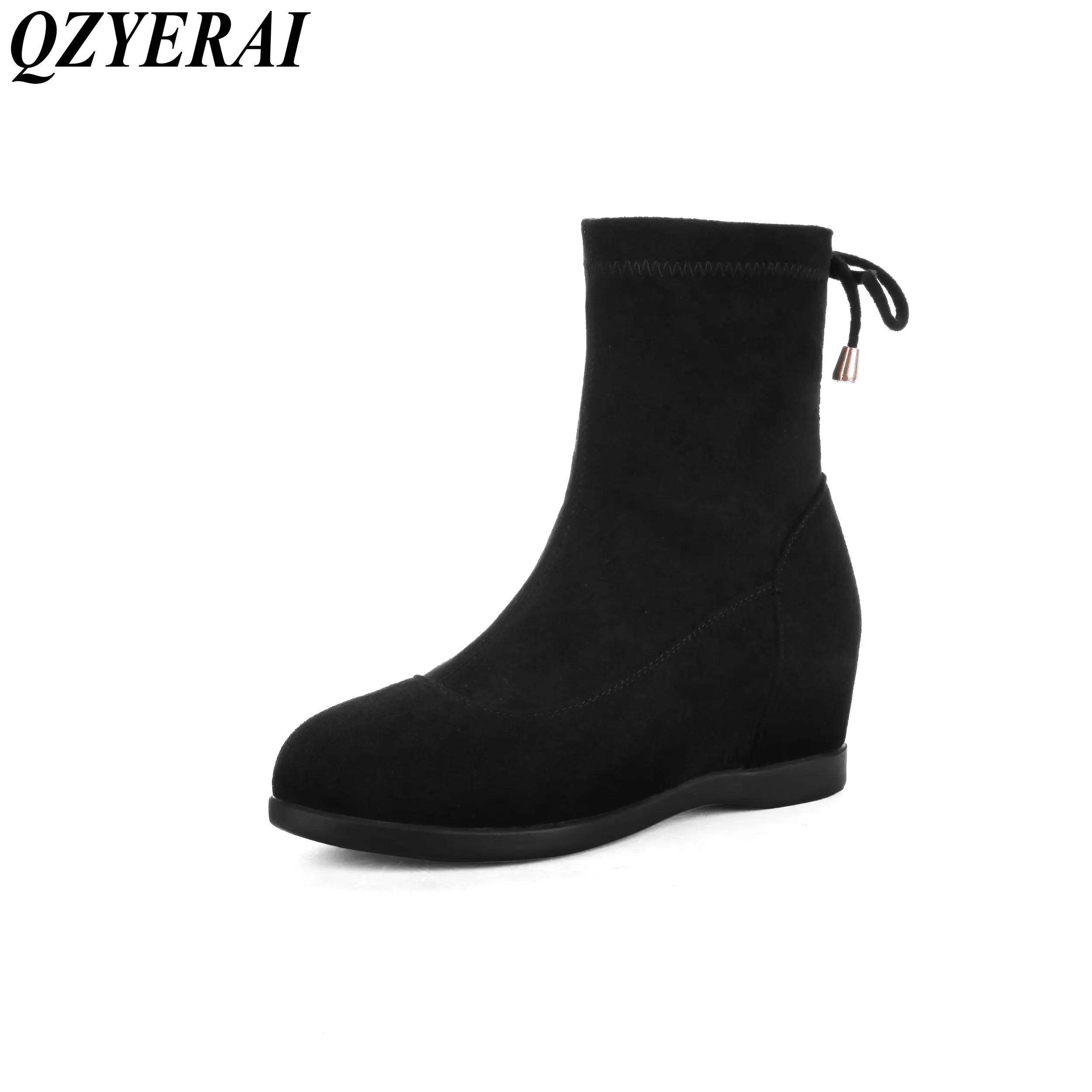 QZYERAI Women shoes new real leather sharpening women ankle boots winter warmth women shoes casual shoes