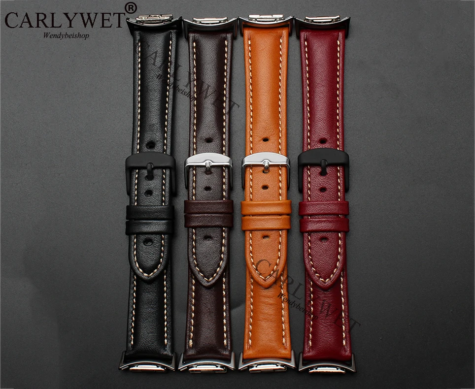 

CARLYWET Leather VINTAGE Black Brown Blue Green Wrist Watch Band Strap Belt with Adapter Connector For Samsung Gear S2 R720