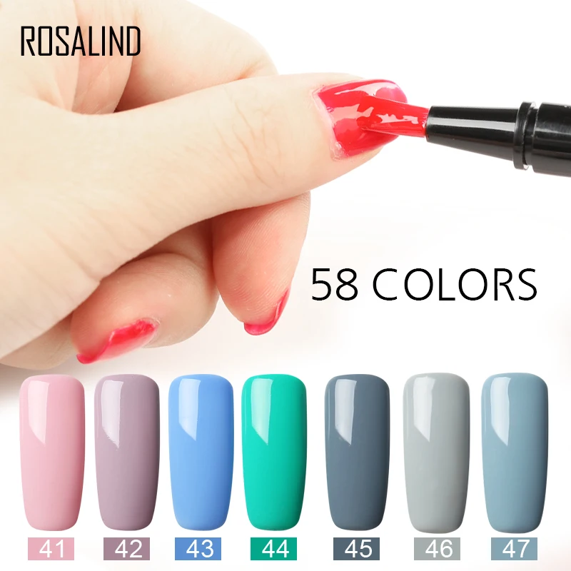 

ROSALIND 5ML Nail Gel Art 01-25 Semi Permanent UV Hybrid Nail Gel Polish Nail Varnish Brush Pen Soak Off Top White Gel Lacquer