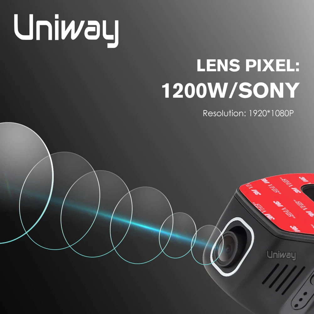 Автомобильный видеорегистратор Uniway 1080P Wi Fi ночное видение угол обзора 170