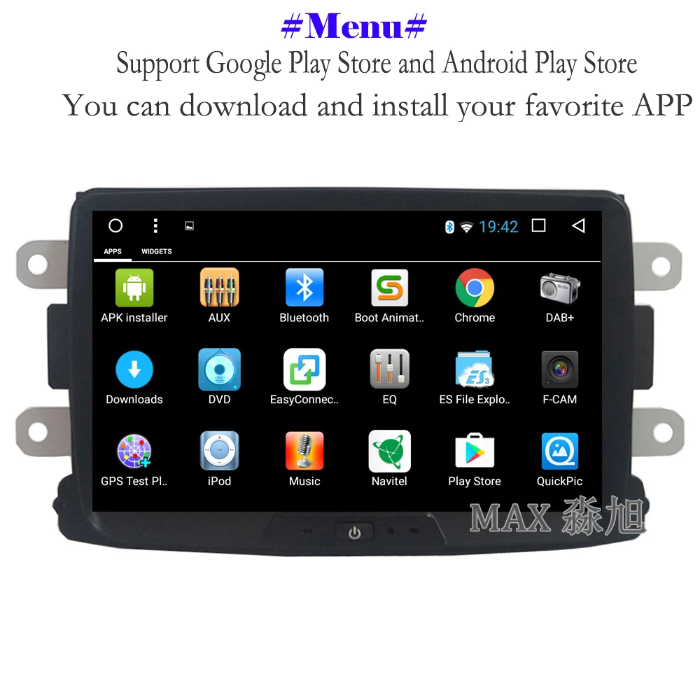 Discount MAX GPS Navigation System Car Radio Android 8.1.0 Car DVD Player For Renault Duster Logan Sandero/ Dacia Duster Dokker Autoradio 2