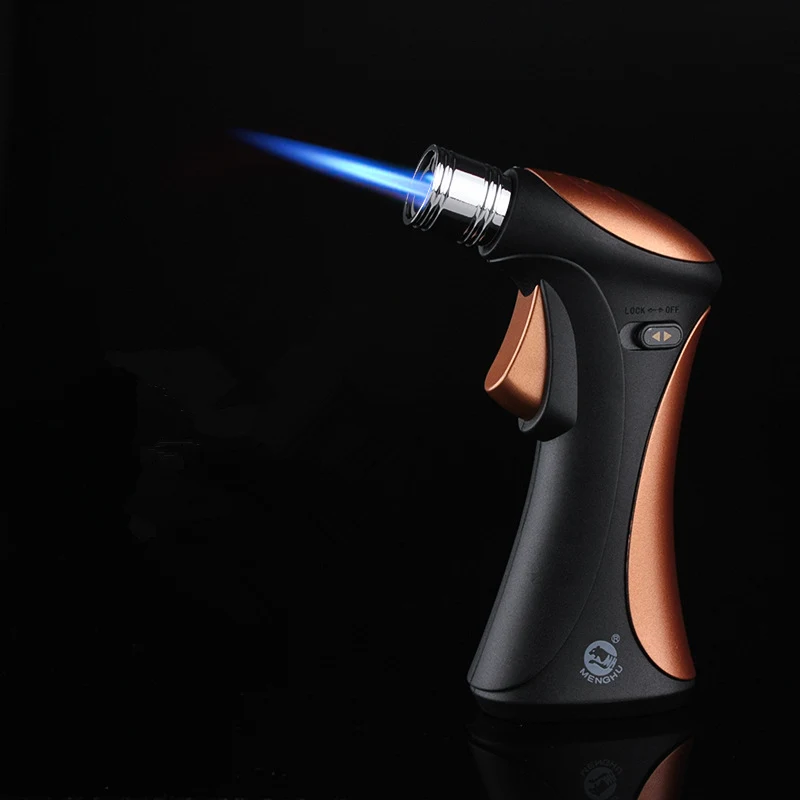 Spray Gun Jet Torch Turbo Butane Cigar Lighter Cigarette Accessories Windproof Safety Lock for Child Fire Ignition Burner