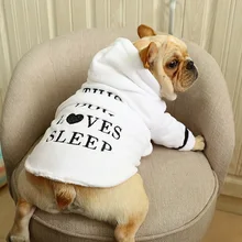 Bulldog Pet Pajamas Teddy Cat Clothes Dog Robes Homewear Teddy Puppy Hoodie Soft LOVE SLEEP Print Pjs XS S M L XL 2XL майка print bar cat sleep