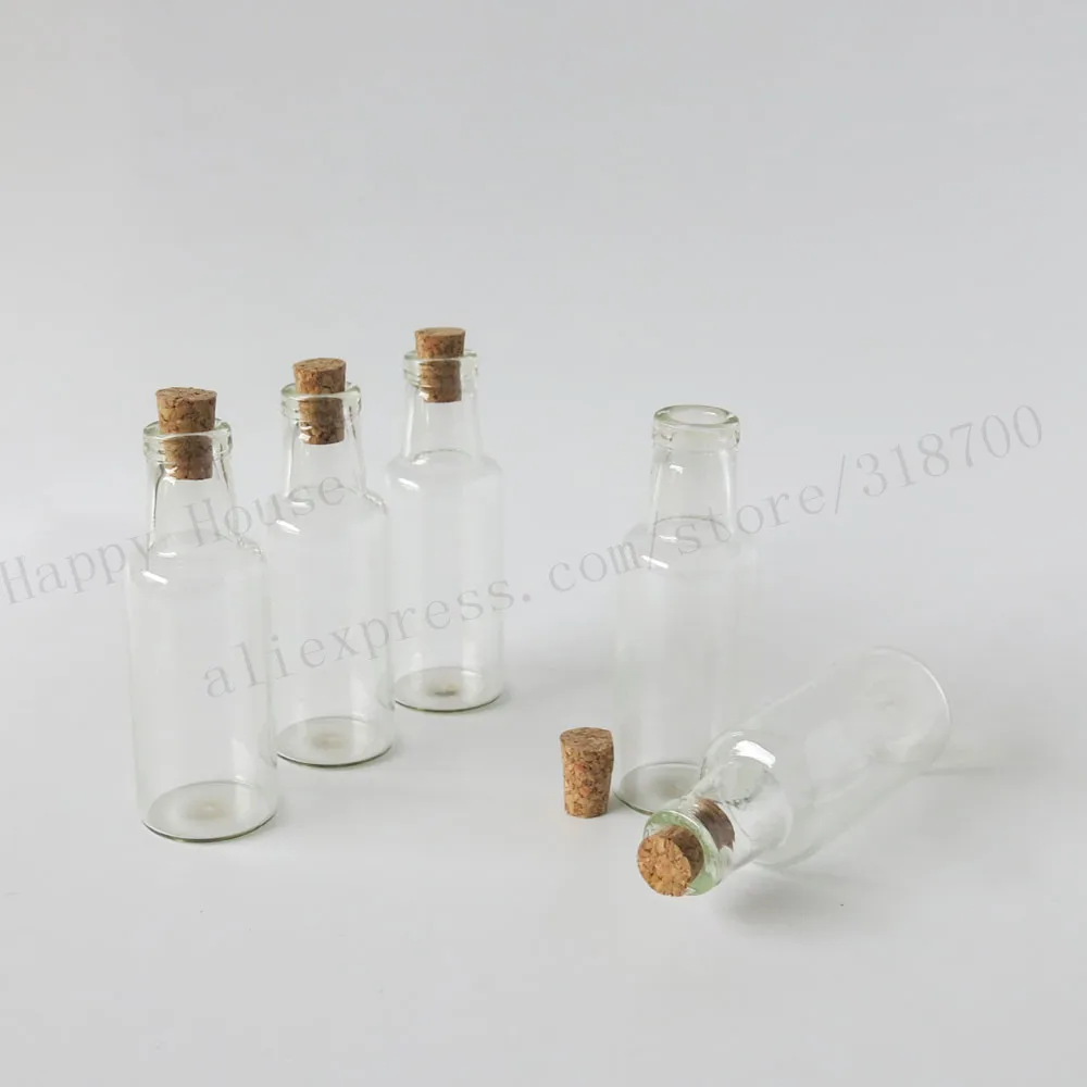 

100 x 15ml Transparent Glass Bottle Wishing vials,1/2oz Drift Bottle With Message,cork stopper glass vial