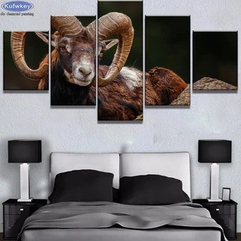 

Square diamond Mosaic 5pcs Diy 5D diamond painting Diamond Embroidery sale Animal Antelope/Goat Cross Stitch Hobbies And Crafts