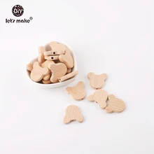 Let's make – anneau de dentition en bois de hêtre pour bébé, 10 pièces, perles, bijoux, DIY