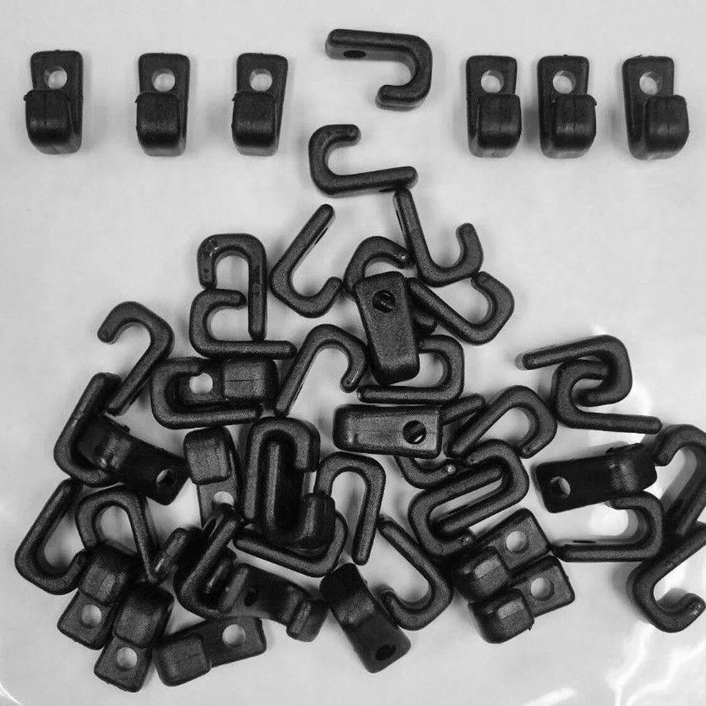 Durable 25 Pieces Kayak Nylon J Lashing Hook Bungee Hook Kit Canoes