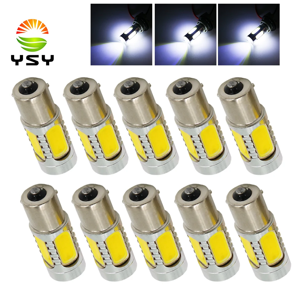 YSY 10x BA15S BAU15S 7 5 Вт Высокая мощность S25 P21W PY21W 1156 COB Автомобильные светодиодные лампы