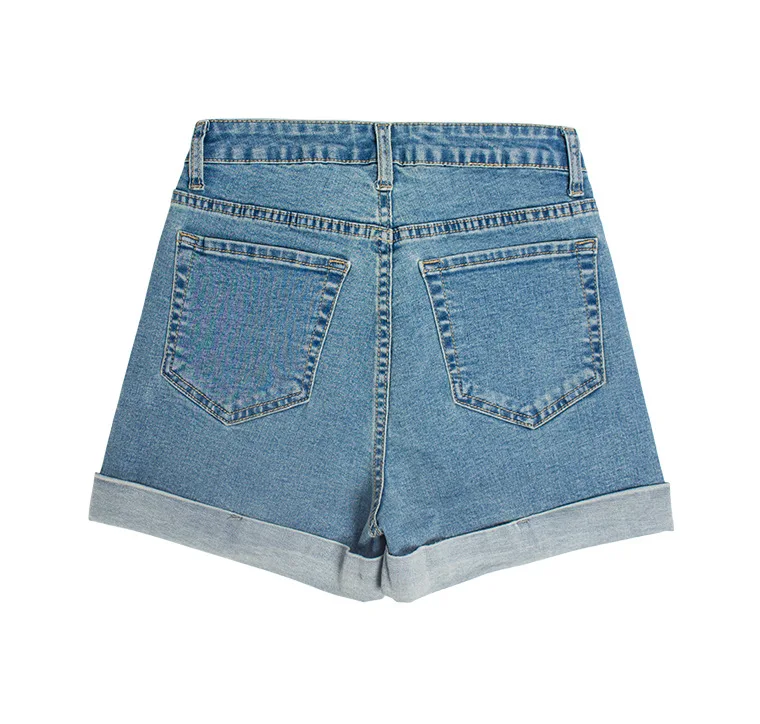 Denim shorts women Europe and the United States trade volume trim pants spring and summer women's new high-waist jeans hem (17)