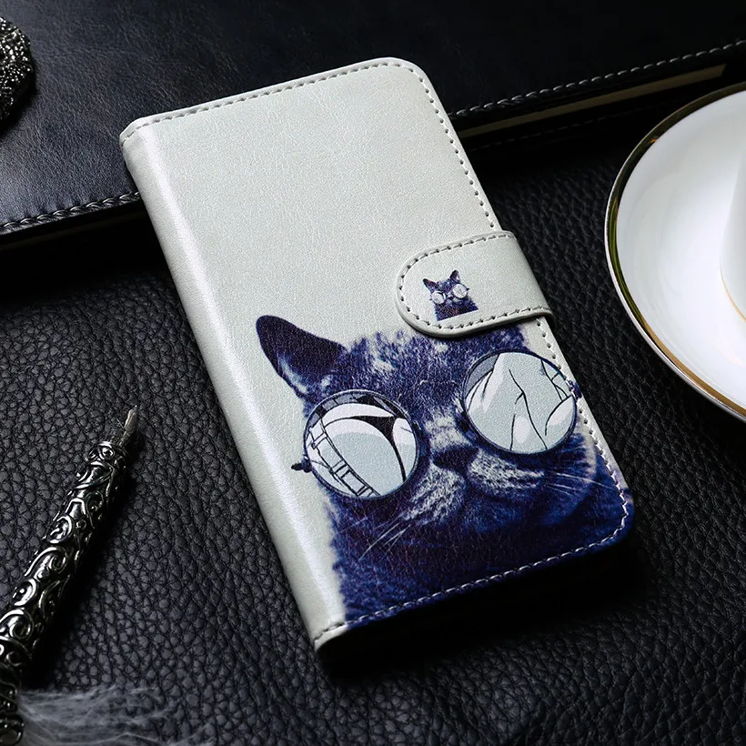 Stand Flip Leather Case For Samsung Galaxy Note 10 Plus 3 5 9 Note3 Note III Note4 Note10 Wallet Case PU Painted Bags Fundas