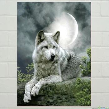 

Diamond painting DIY kit kid toy snow wolf wolves animal passage baby room living room dining hall home hotel office shop deco