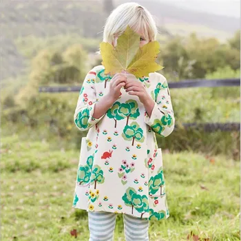 

Baby girls Princess autumn dresses printed forest and animals long sleeve girls dress hot kids clothes tops girls clothing 2-7T