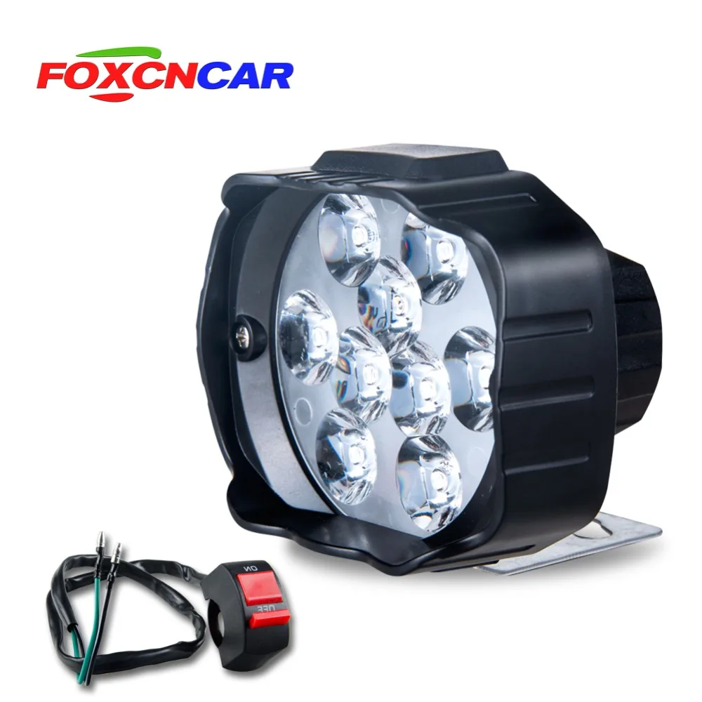 Светодиодный светильник на голову мотоцикла для скутера ATV 12V 6500K противотуманный