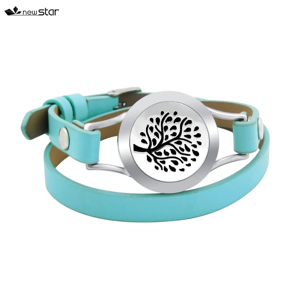 NS-BS061-23  Diffuser Leather Locket Bracelet_