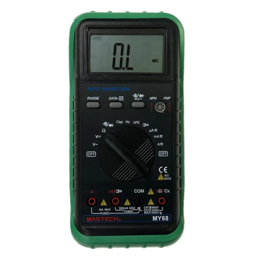 

MASTECH MY68 Handheld LCD Auto/Manual Range DMM Digital Multimeter DC AC Voltage Current Ohm Capacitance Frequency Meter