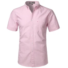 Oxford Cotton Shirt Men Summer Short Sleeve Shirt