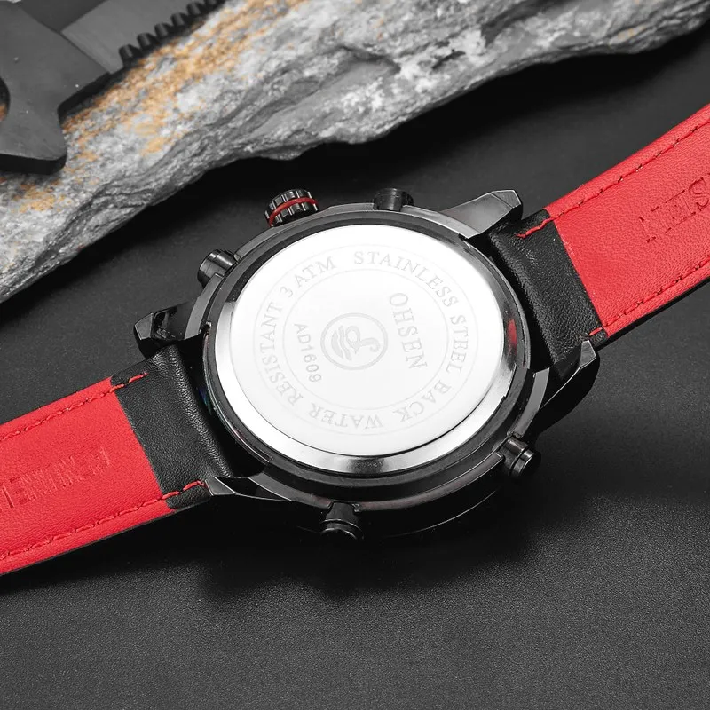 OHSEN Relogio Masculino оригинальные часы De Marca мужские роскошные брендовые кварцевые для