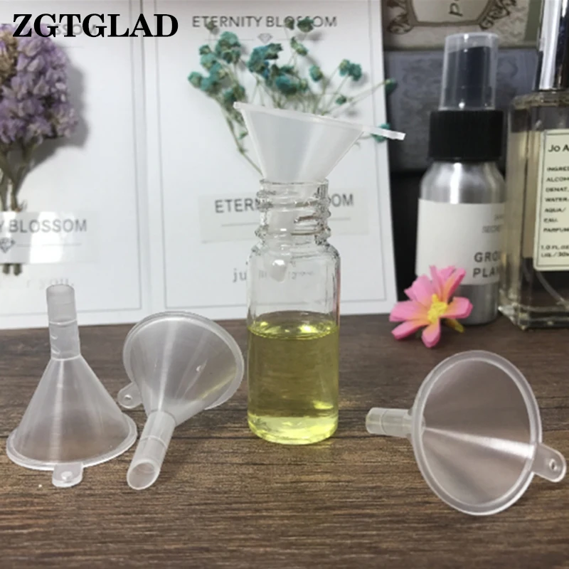 

ZGTGLAD 10Pcs Small Plastic Funnels Liquid Diffuser Bottle Mini Oil Funnels Kitchen Professional Tools
