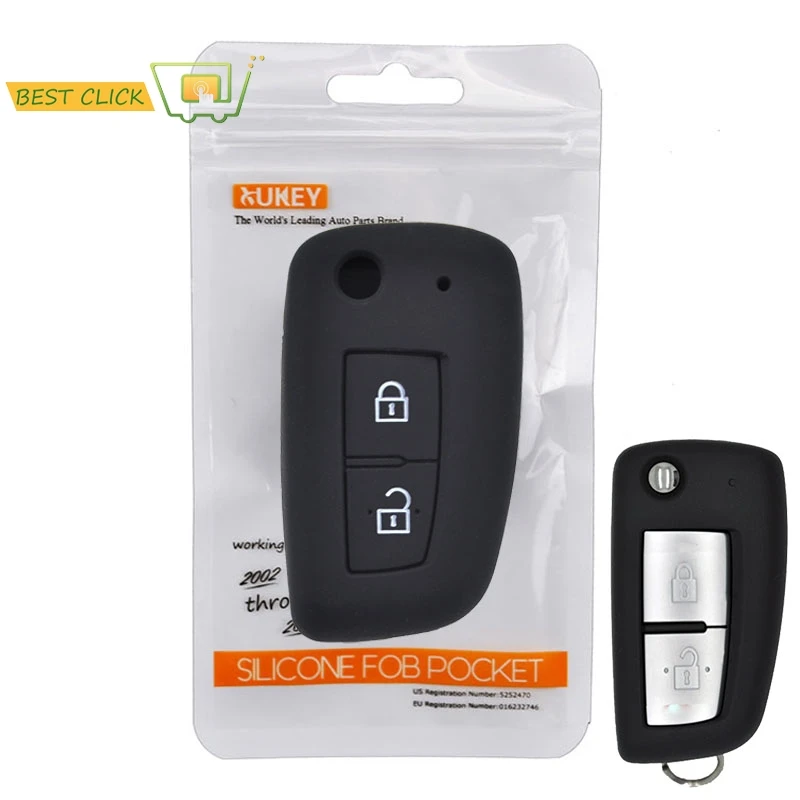 

Silicone Key Case Cover For Nissan X-Trail Juke Qashqai Micra Pulsar 2014-2017 2018 Keyless Fob Shell Skin Holder Protector