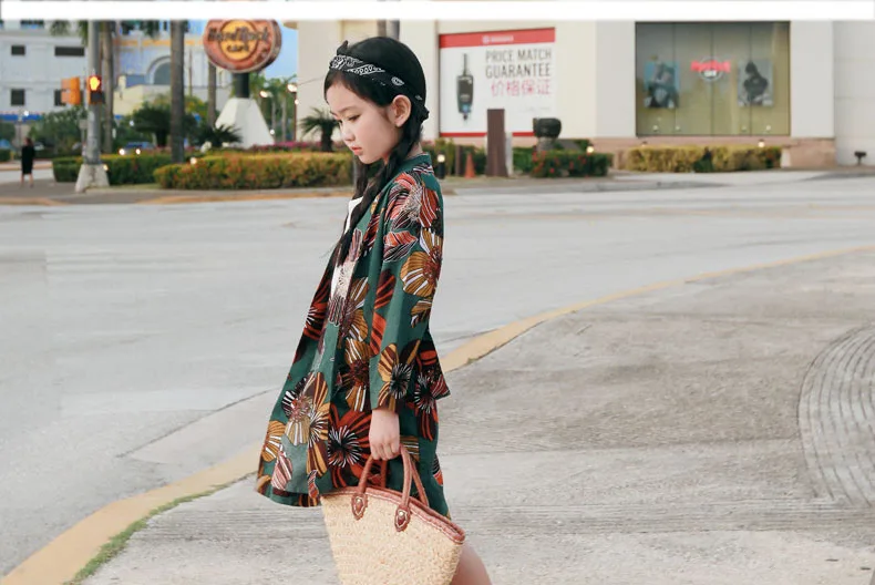 fashion 2018 print loose jacket for baby girls 11 12 14 years clothing infant big girls cotton belt light coats clothes for teenagers tops clothing  (12)