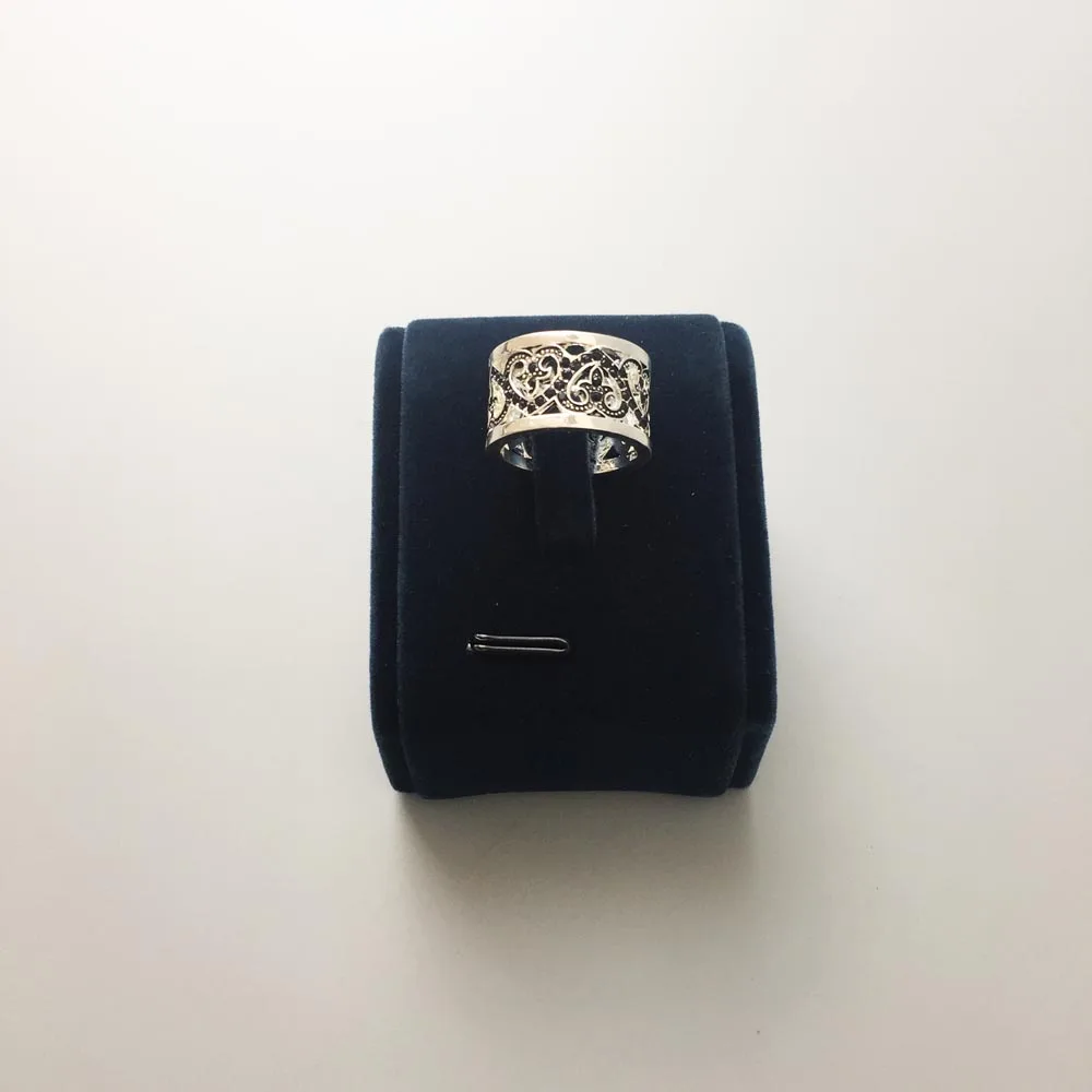 Черный Любовь Узел обручальные кольца, 925 пробы Серебряное кольцо с цирконом Модные украшения модный подарок для женщин и мужчин