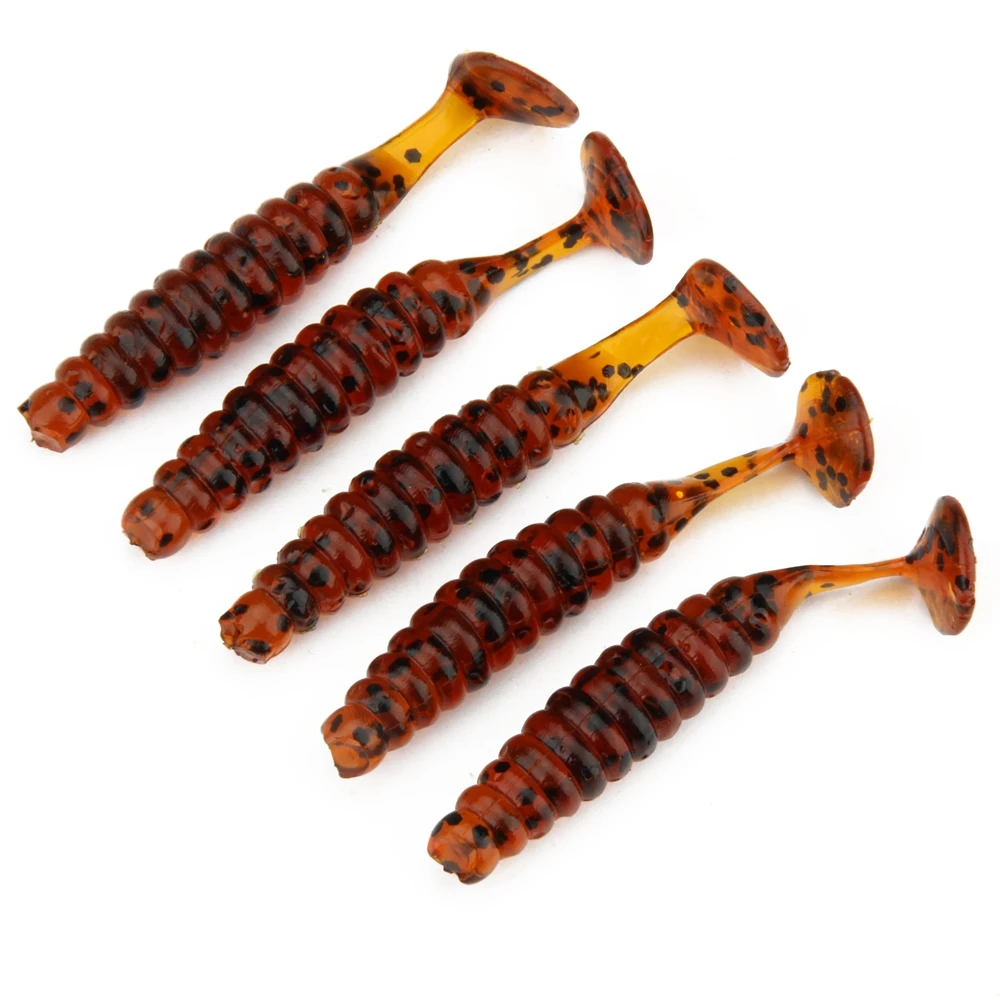 Full Swimming Fish Bait Fishing Lures Saltwater Freshwater 20pcs 10 Colors T-Tail Soft Lures Fishing Worms Accessories  (2)