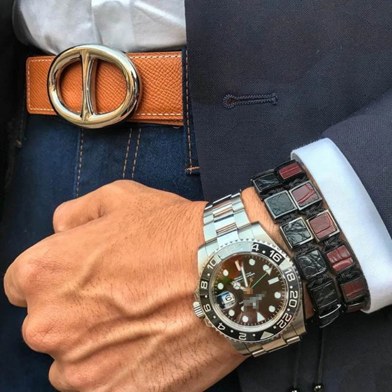 Черный Браслет из змеиной кожи mclroy с плетением кубической макраме 10 мм|bracelet