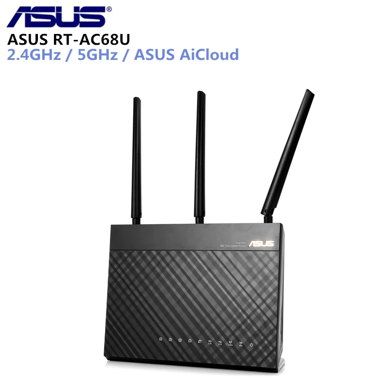 ASUS RT-AC68U AC1900 беспроводной маршрутизатор 1300 Мбит/с + 600 Мбит/с Wi-Fi 802.11ac Wi-Fi маршрутизатор MU-MIMO AiMesh Адаптивная QoS