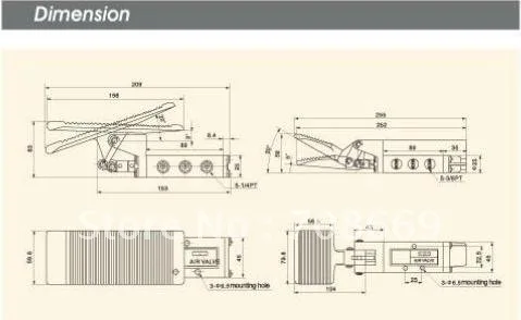 1 шт 5 Путь 2 Позиция 1/" BSPT пневматический яркая Подвесная лампа ST-402A