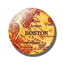 Mapa de Boston Vintage 30MM imán de nevera Massachusetts America vidrio adhesivos magnéticos con cabujón para nevera nota titular decoración del hogar