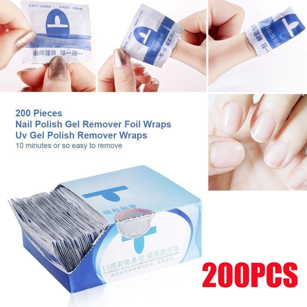 

200Pcs/Set Safety Nail Polish Sticky Remover Liquid UV Discharge Designed Nail Art Remover Tool Nail Cleaner Supplies