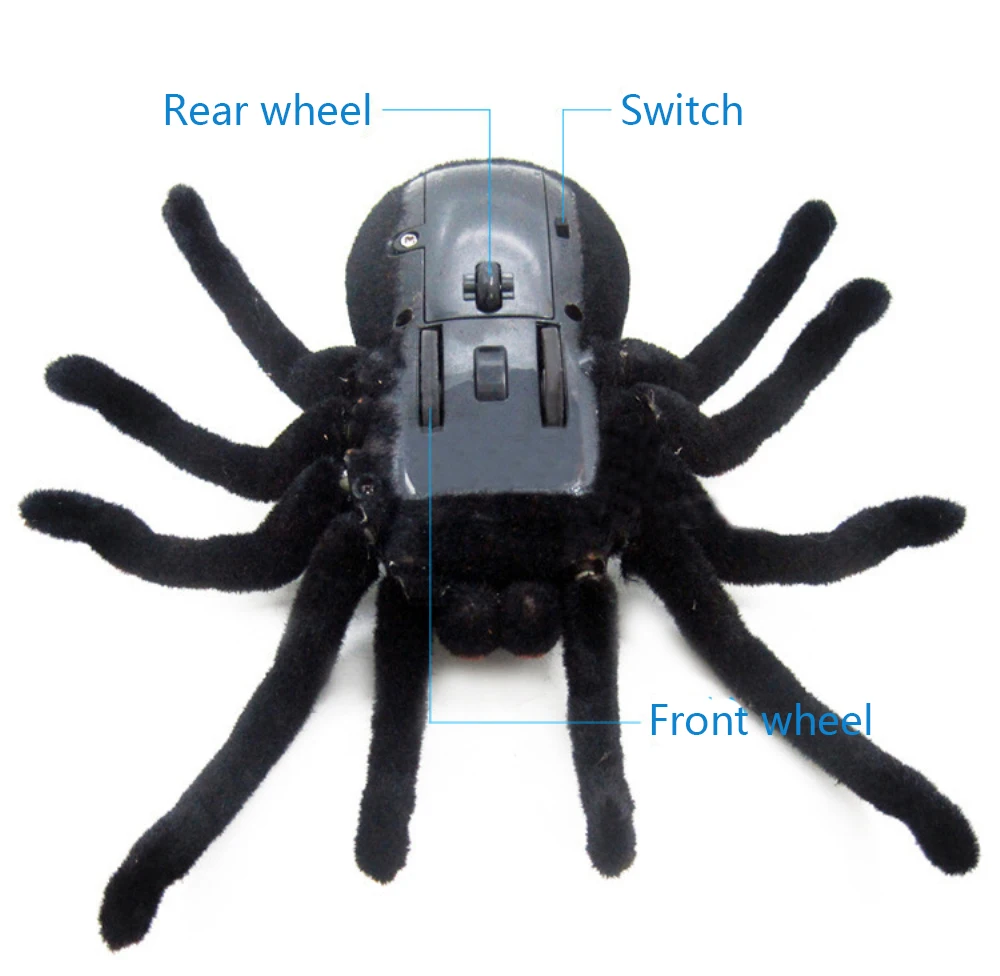 Электронный Питомец дистанционное управление моделирование Тарантул глаза блеск умный черный паук 4Ch Хэллоуин RC Tricky шалость страшная игрушка подарок