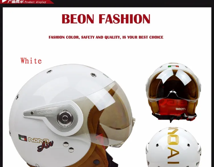 BEON B-110A для мотокросса по бездорожью для мужчин feminino шлем vespa винтажные мотоциклетные шлемы с открытым лицом capacetes Ретро шлем