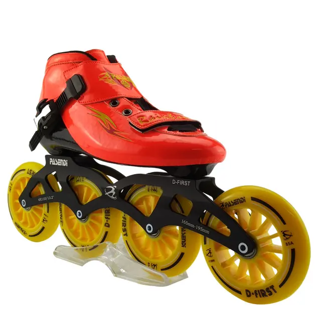 Cheap Professional Adults Skate Roller Skatse Slalom/Braking/Free Skating Single Inline Patins Outdoor Sports 4 Wheels Roller Shoes