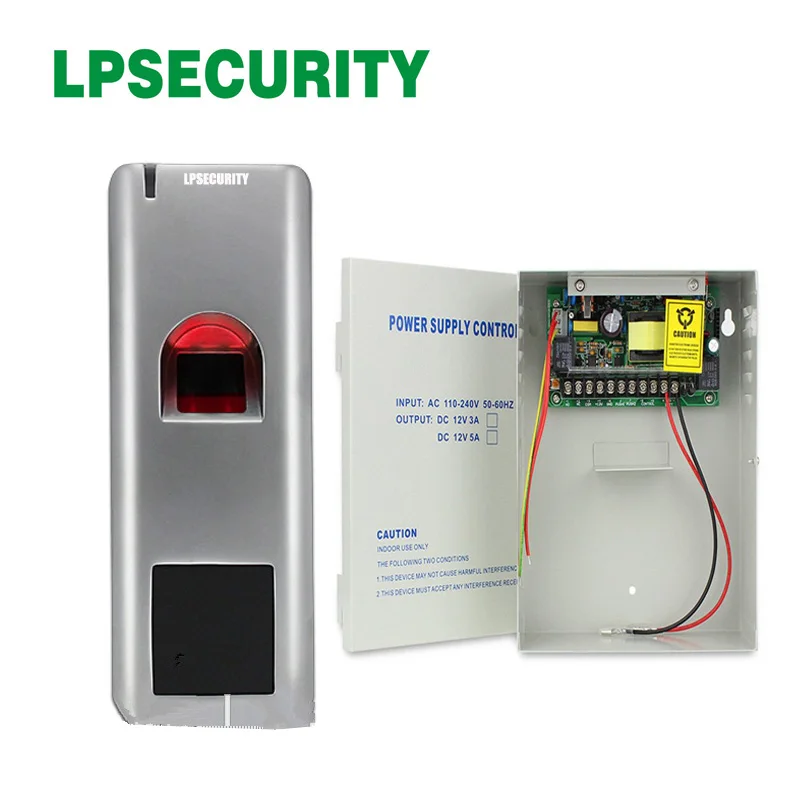 

with 12V 5A power supply waterproof Metal Case RFID Biometric Fingerprint Access Control scanner reader for door lock