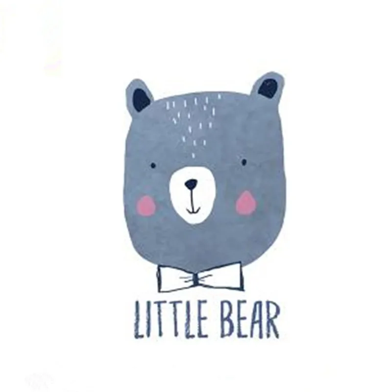 

ShinEquin Biker Patch deal with it Clothes Heat Transfer Printing Little Bear Iron on patches for clothing kids Diy PVC Stickers