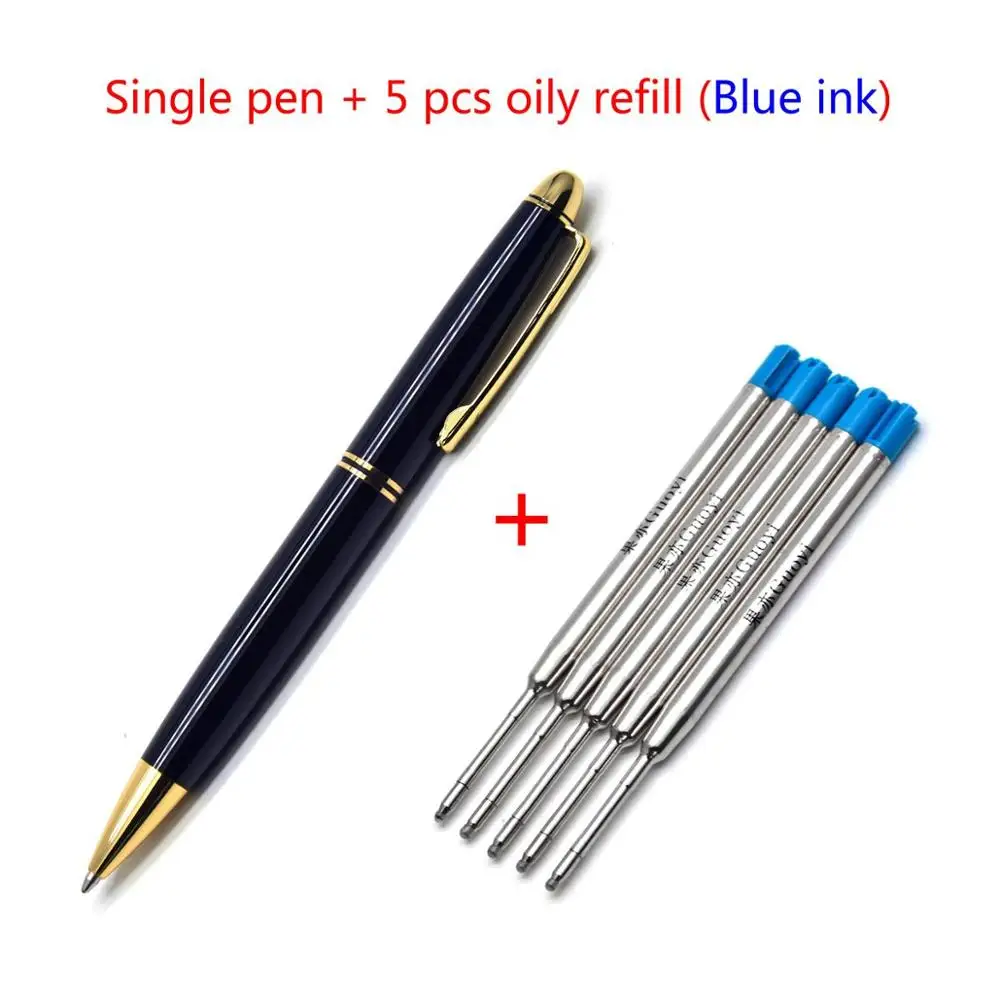 Pen-5 Blue refills CCCAGYA C012 Классическая вращающаяся металлическая шариковая ручка 0,7 мм узнать офис школьный канцелярский подарок роскошная ручка и деловая письменная ручка - Цвет: Pen-5 Blue refills