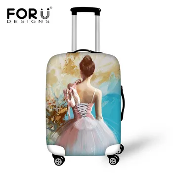 

FORUDESIGNS Luggage Cover Dancing Ballet Girl Painted Suitcase Protective Covers for 18-30 Inch Case Elastic Travel Accessories