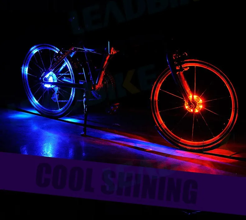 2 шт. велосипедный светильник s Водонепроницаемый MTB дорожный велосипед передний задний спиц колесо украшение лампы дизайн Предупреждение безопасности велосипедный светильник