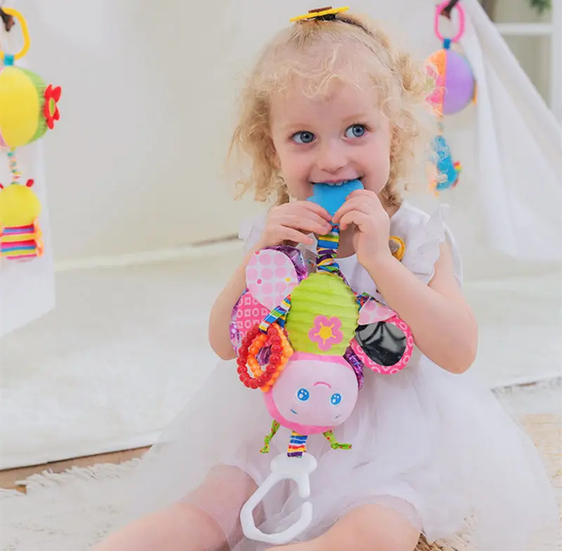 Plush Baby Rattles Mobile Toys Stroller Hanging Toy Soft Cute Animal Doll Educational Baby Crib Bed Hanging Bells Toys Rabbit