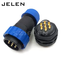 SD28TP-ZM, waterproof connector 7 pin Male and 7 pin female,IP67,8-15mm LED power cable wire connectors, Panel cutout 28mm